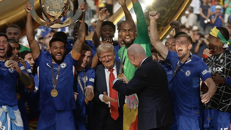 USA:s president Donald Trump kände fotbollens charm i klubb-VM-finalen